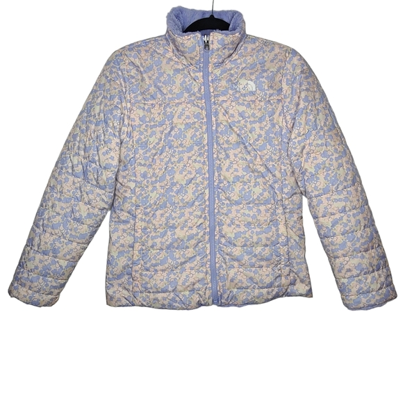 The North Face Reversible Mossbud Swirl Wildflower Jacket NF0A4TJ5 Girls Large - Picture 1 of 16